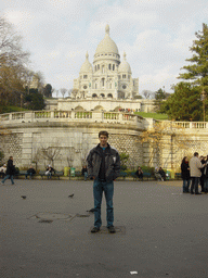 Tim in front of the church Basilique du Sacré-Coeur