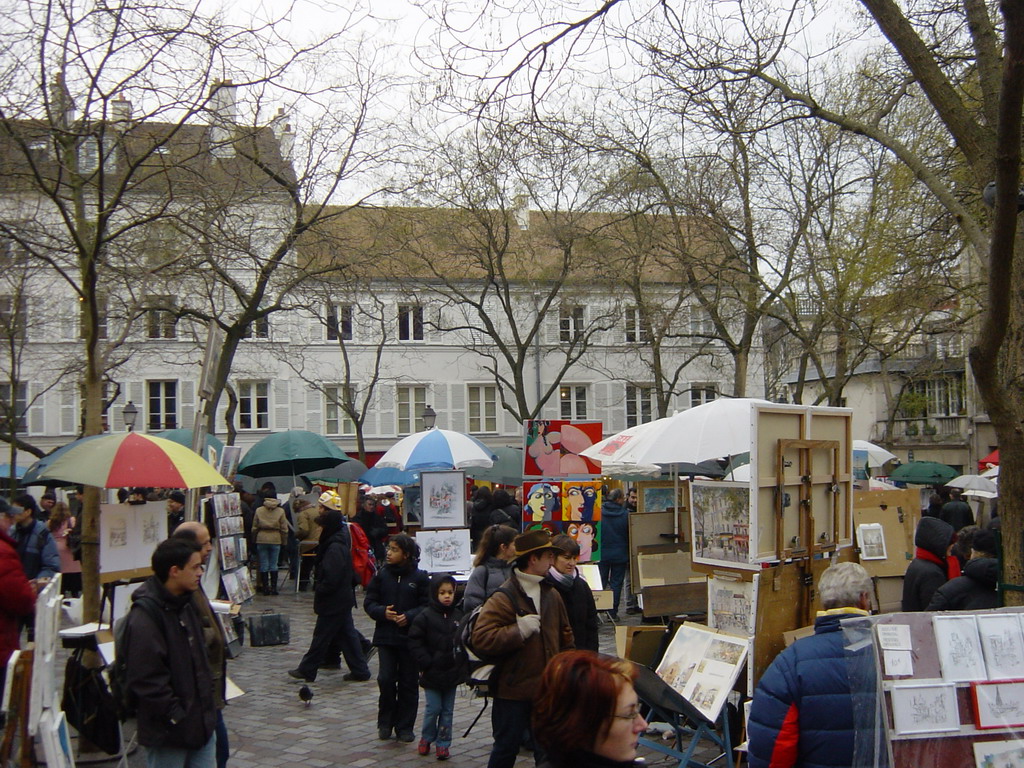 Artists on the Place du Tertre square on the Montmartre hill