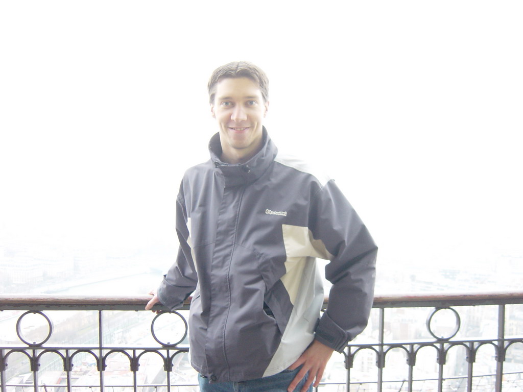 Tim on the lower floor of the Eiffel Tower