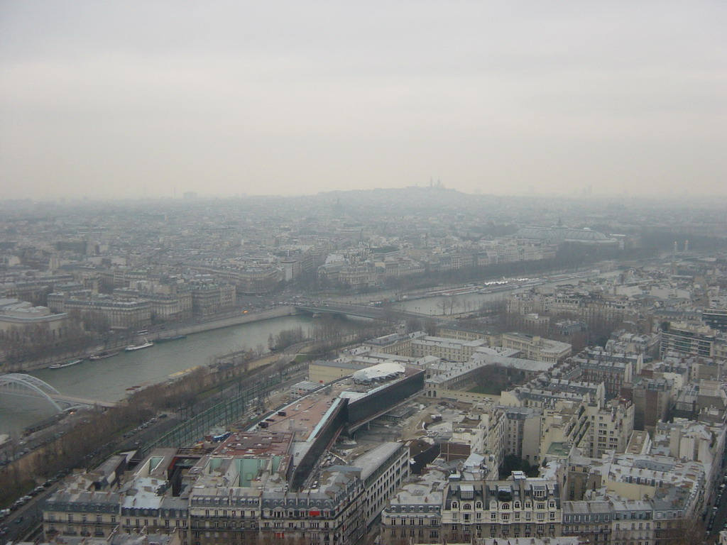 View on the city center from the higher floor of the Eiffel Tower