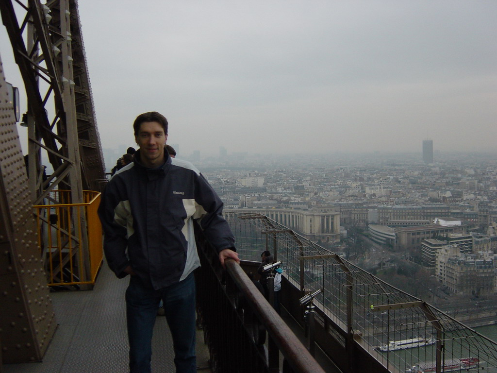 Tim on the higher floor of the Eiffel Tower