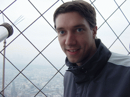 Tim on the higher floor of the Eiffel Tower