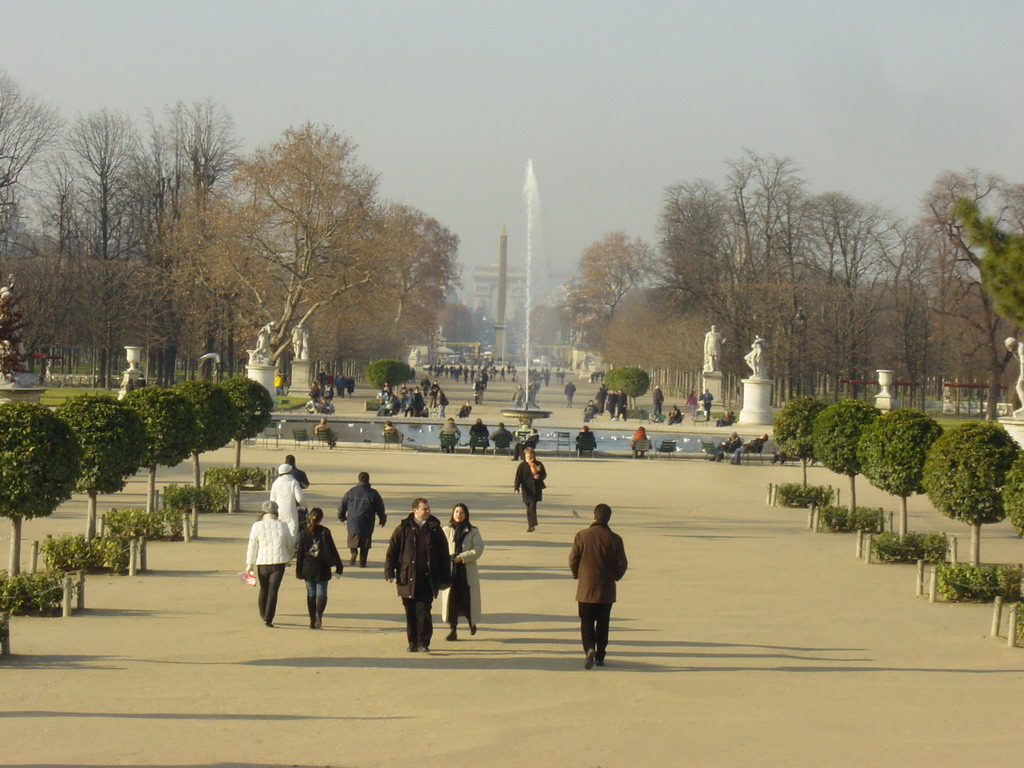 The Tuileries Garden, the Obelisk of Luxor and the Arc de Triomphe