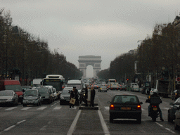 The Avenue des Champs-Élysées, with the Arc de Triomphe
