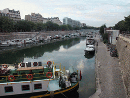 Boats in the Bassin de l`Arsenal basin
