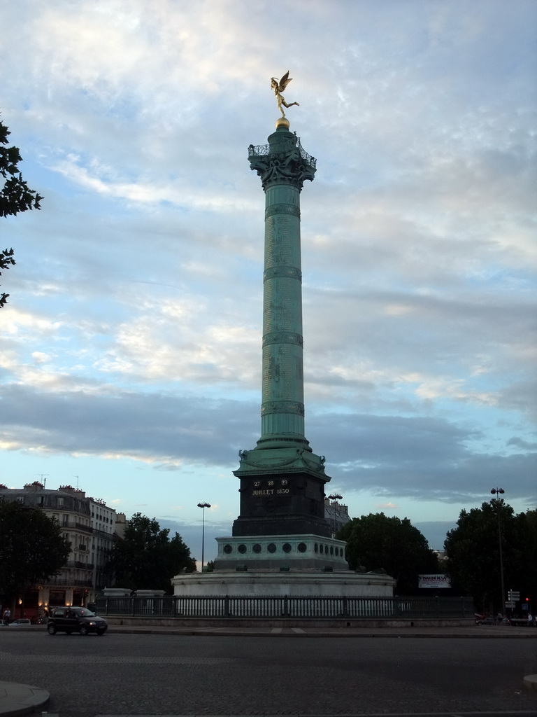 The Colonne de Juillet column at the Place de la Bastille square