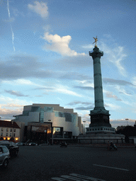 The Colonne de Juillet column and the Opéra Bastille at the Place de la Bastille square