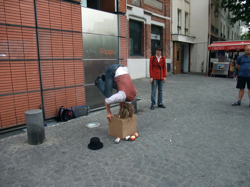 Street artists at the side of the Centre Georges Pompidou