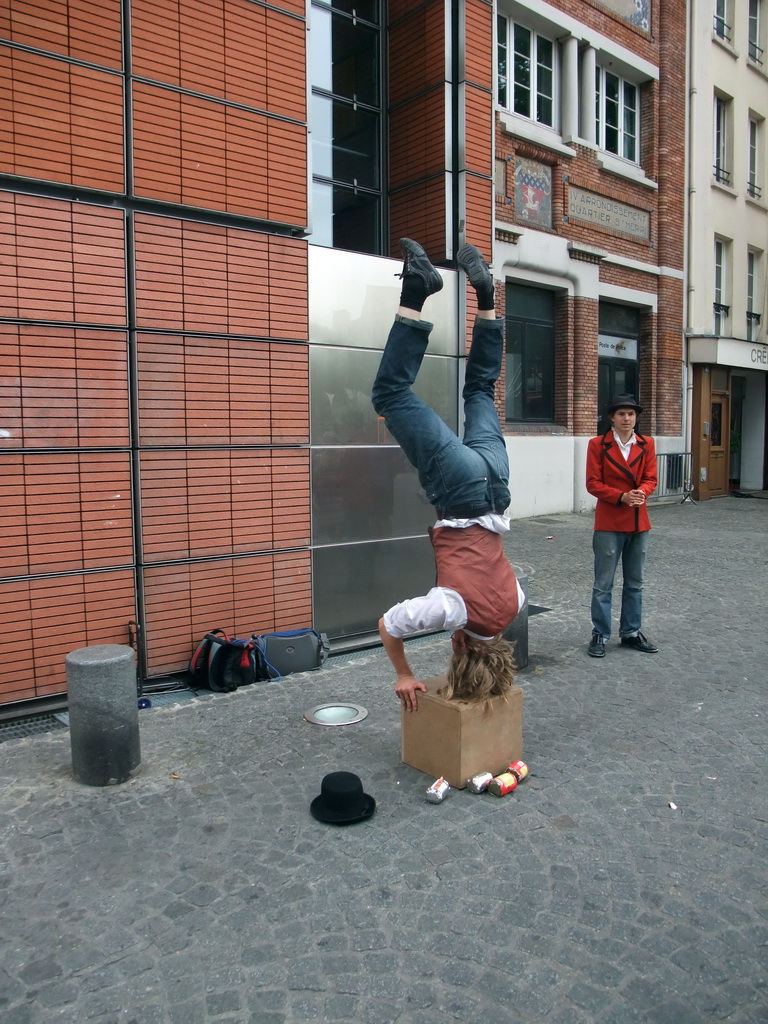 Street artists at the side of the Centre Georges Pompidou