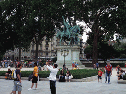 Equestrian statue of Charlemagne at the Place du Parvis-Notre-Dame square