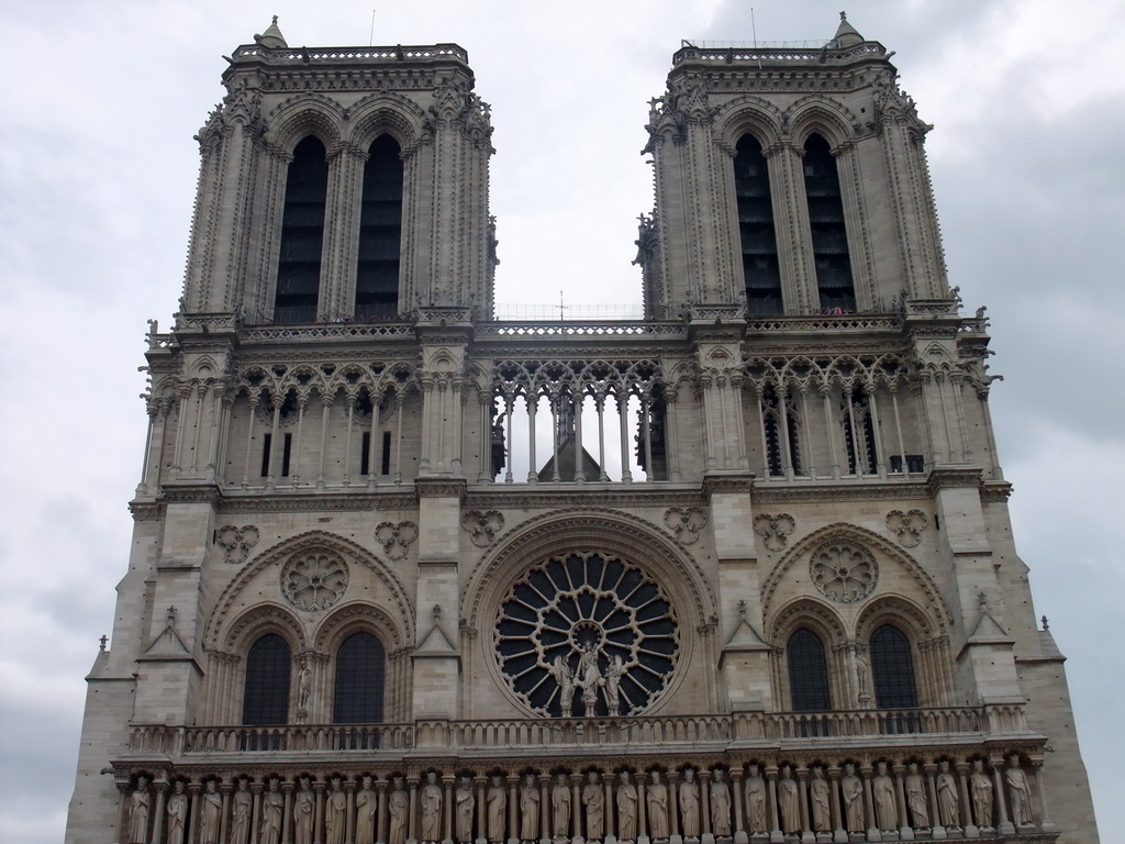 Upper front of the Cathedral Notre Dame de Paris