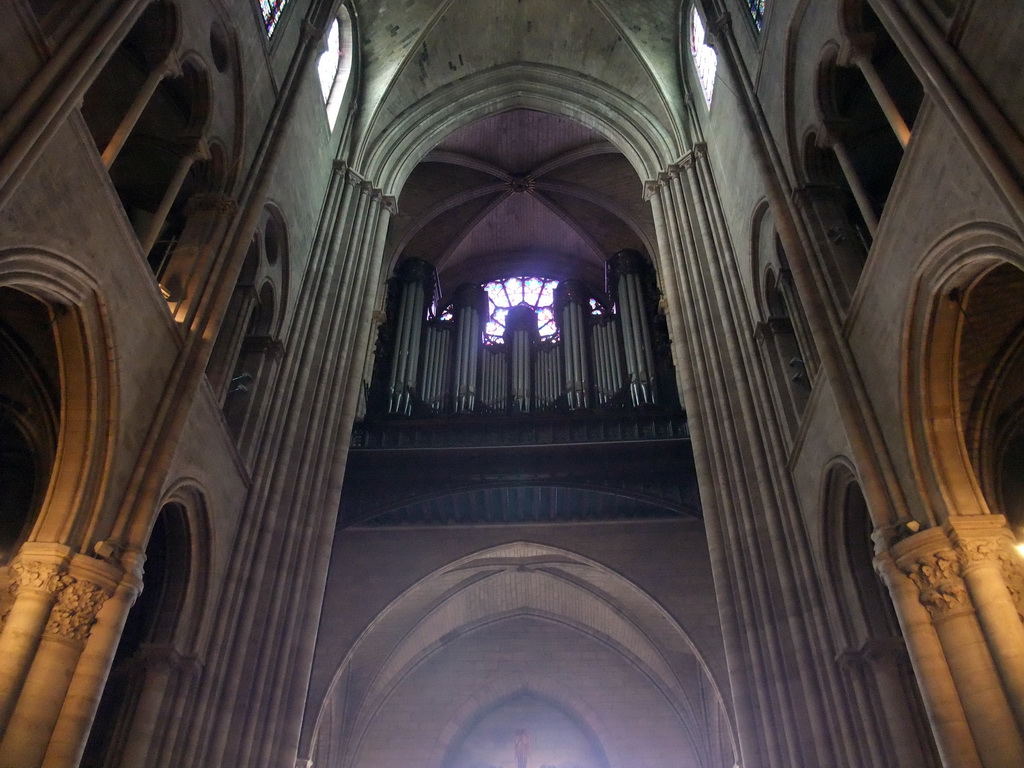 Nave and the Great Organ of the Cathedral Notre Dame de Paris