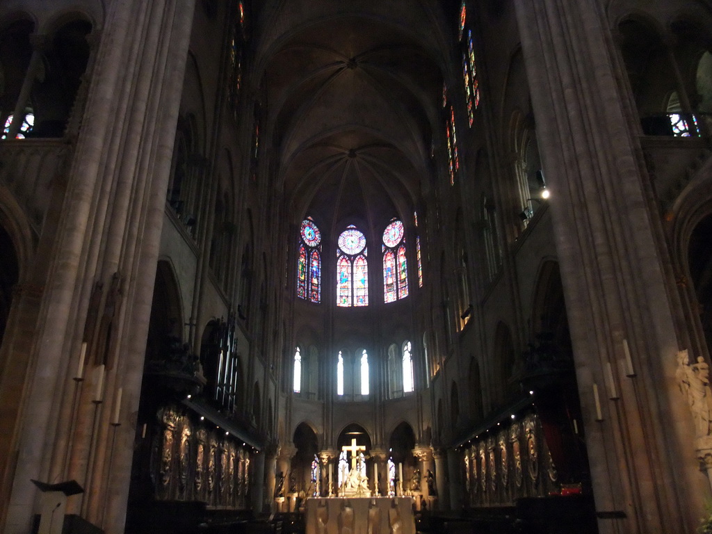 Nave, Apse and Altar of the Cathedral Notre Dame de Paris