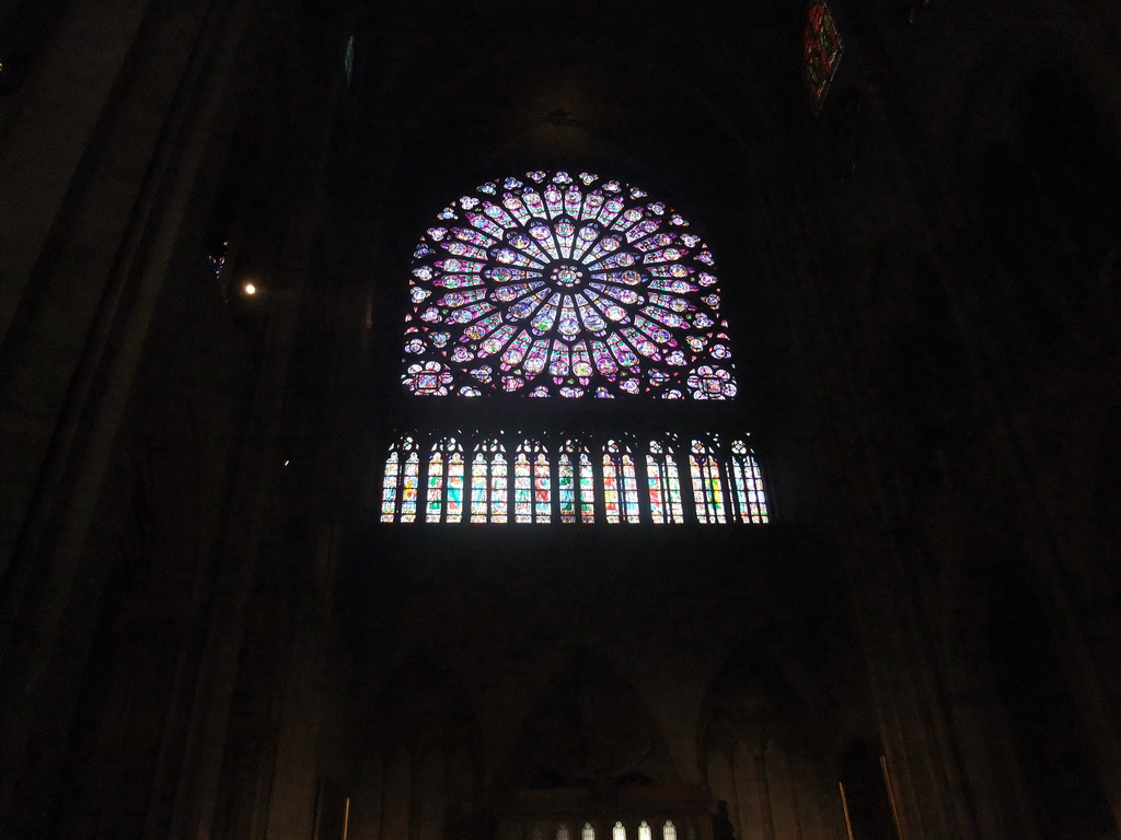 The North Rose Window in the Cathedral Notre Dame de Paris