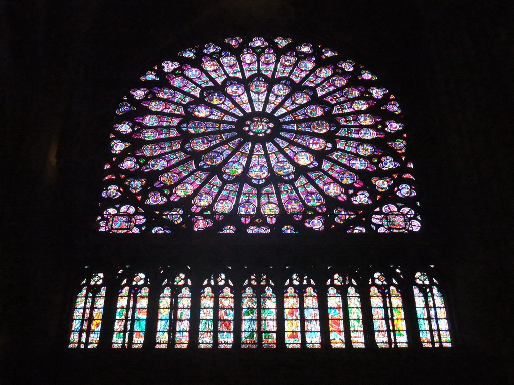 The North Rose Window in the Cathedral Notre Dame de Paris