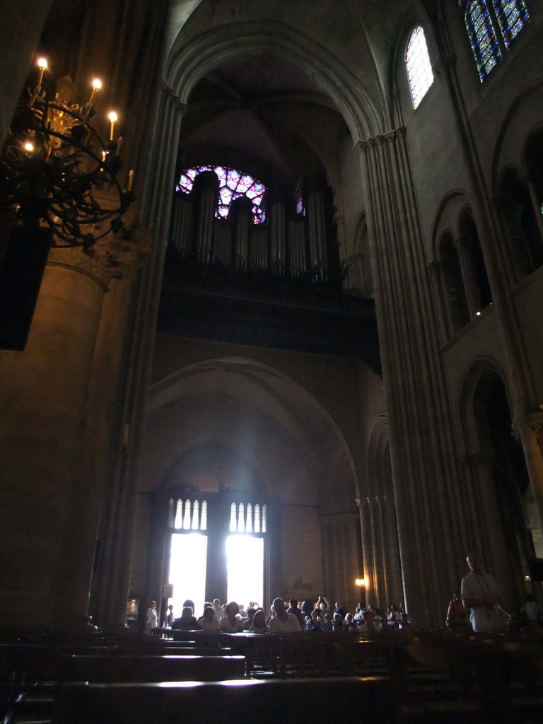 Entrance and the Great Organ of the Cathedral Notre Dame de Paris