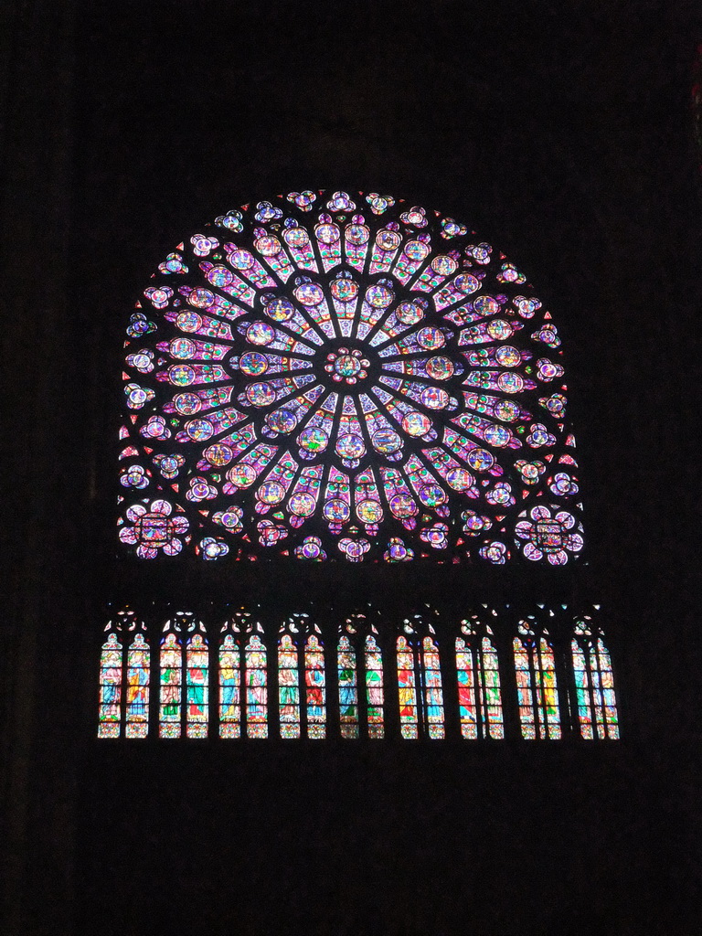 The North Rose Window in the Cathedral Notre Dame de Paris