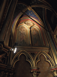 Fresco of the Annunciation, the oldest mural in Paris, in the Lower Chapel of the Sainte-Chapelle chapel