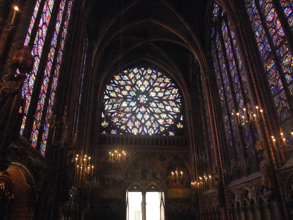 Rose Window and entrance to the Upper Chapel of the Sainte-Chapelle chapel
