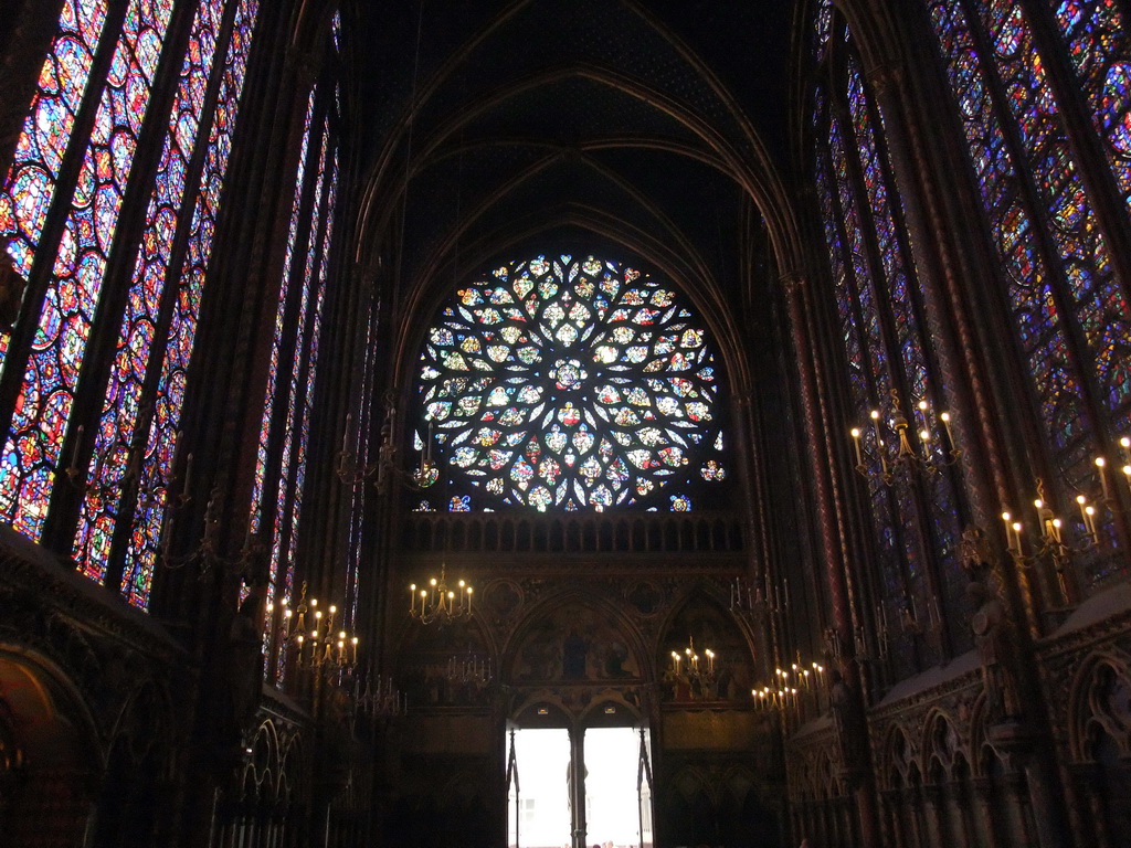 Rose Window and entrance to the Upper Chapel of the Sainte-Chapelle chapel