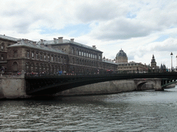 The Tribunal de Commerce, the Conciergerie and the Pont au Change bridge over the Seine river, viewed from the Seine ferry