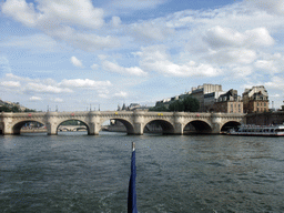 The Pont Neuf bridge over the Seine river, viewed from the Seine ferry