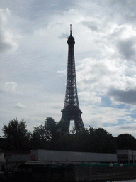 The Eiffel Tower, viewed from the Seine ferry