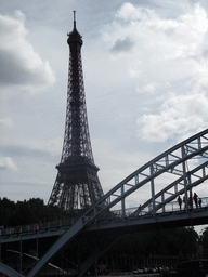 The Passerelle Debilly footbridge and the Eiffel Tower, viewed from the Seine ferry