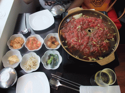 Dinner in the Korean restaurant `Koredam` in the Quai de Montebello street