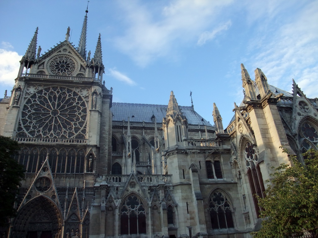 Southeast side of the Cathedral Notre Dame de Paris