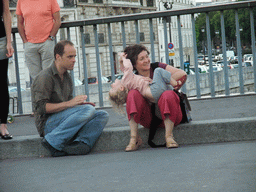 People on the Pont Saint-Louis bridge