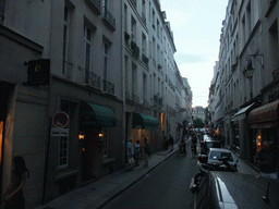 The Rue Saint-Louis en l`Île street on the Île Saint-Louis island