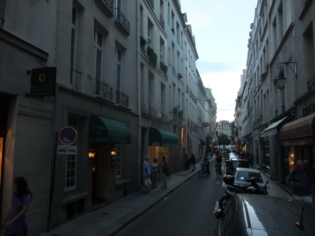 The Rue Saint-Louis en l`Île street on the Île Saint-Louis island