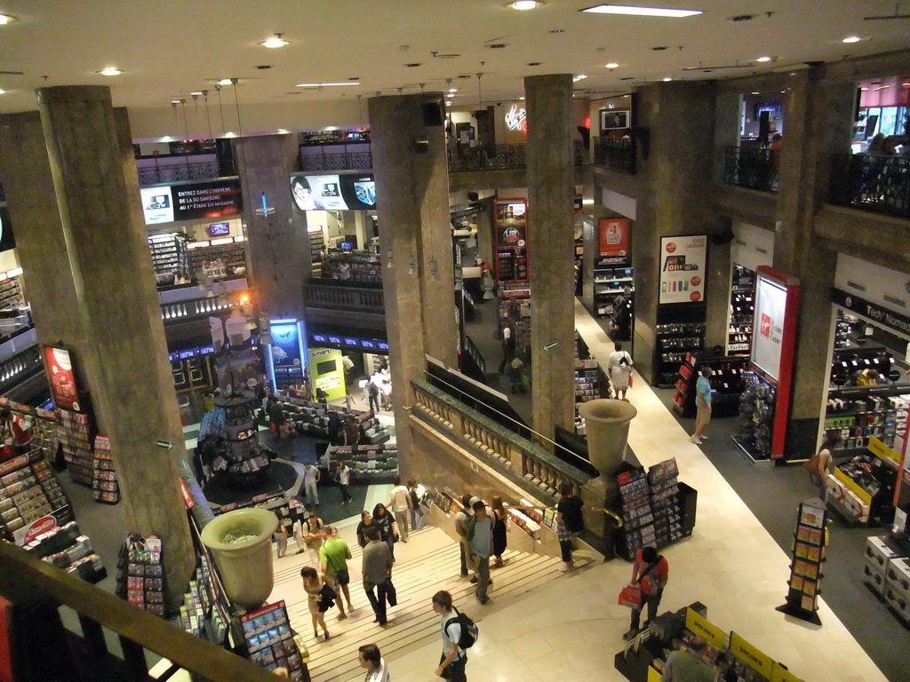 Inside the Virgin Megastore at the Avenue des Champs-Élysées