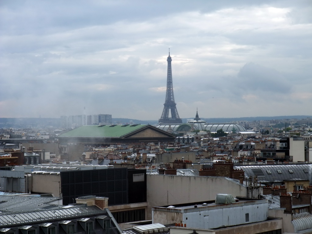 The Madeleine Church, the Grand Palais and the Eiffel Tower, viewed from the roof of the Galeries Lafayette department store at the Boulevard Haussmann