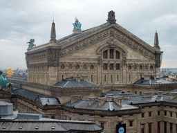 Back side of the Opéra Garnier, viewed from the roof of the Galeries Lafayette department store at the Boulevard Haussmann