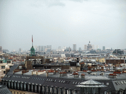 Pantheon and a bronze tower, viewed from the roof of the Galeries Lafayette department store at the Boulevard Haussmann