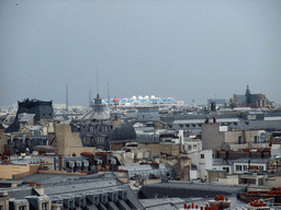 The Centre Georges Pompidou and the Église Saint-Eustache church, viewed from the roof of the Galeries Lafayette department store at the Boulevard Haussmann