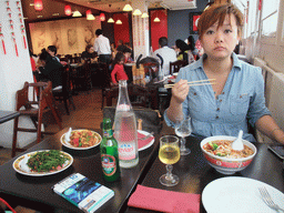 Miaomiao in the Chinese restaurant in the Galeries Lafayette department store at the Boulevard Haussmann