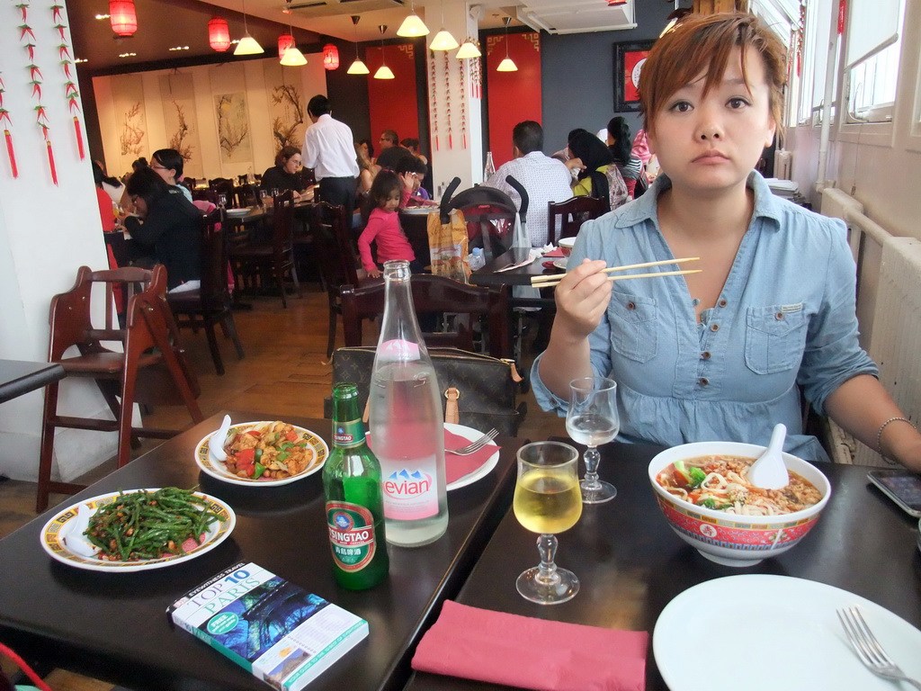 Miaomiao in the Chinese restaurant in the Galeries Lafayette department store at the Boulevard Haussmann