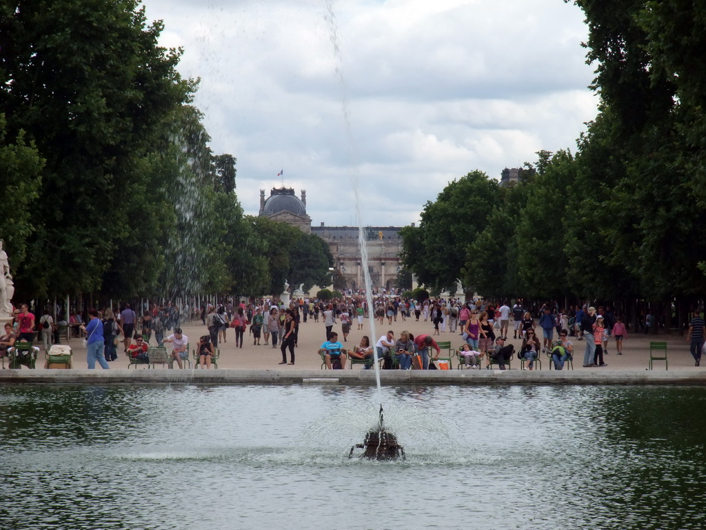The Grand Bassin Octagonal  and the Grand Alléein the Tuileries Garden, the Arc de Triomphe du Carousel and the Louvre Museum