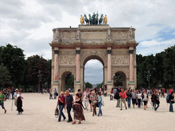 The Arc de Triomphe du Carousel, the Obelisk of Luxor at the Place de la Concorde square, the Arc de Triomphe and the La Défense district