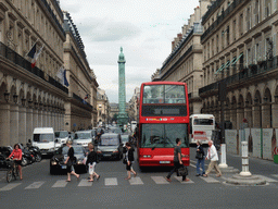 Sightseeing bus in the Rue de Castiglione, and the Vendôme Column at the Place Vendôme