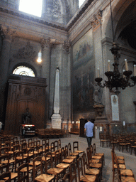 Tim at the Obelisk (Gnomon) with the Paris Meridian in the Church of Saint-Sulpice