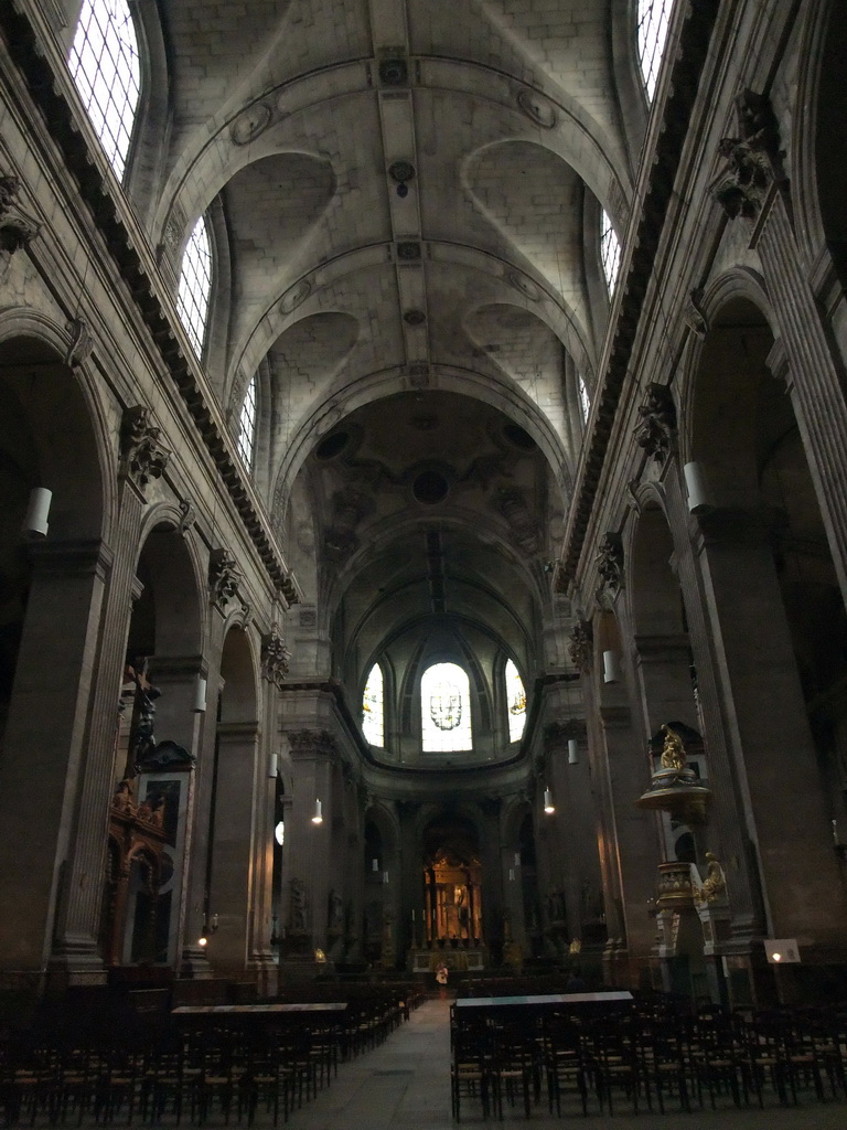 Nave, Pulpit, Altar and Apse of the Church of Saint-Sulpice