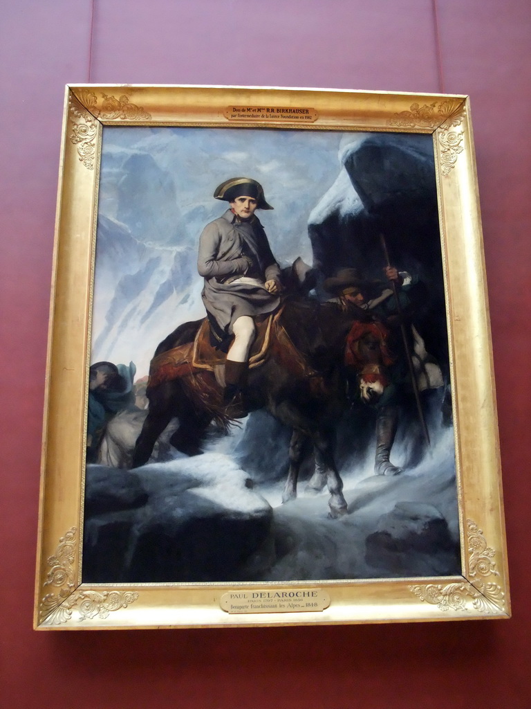 Painting `Bonaparte franchissant les Alpes` by Paul Delaroche, on the First Floor of the Denon Wing of the Louvre Museum