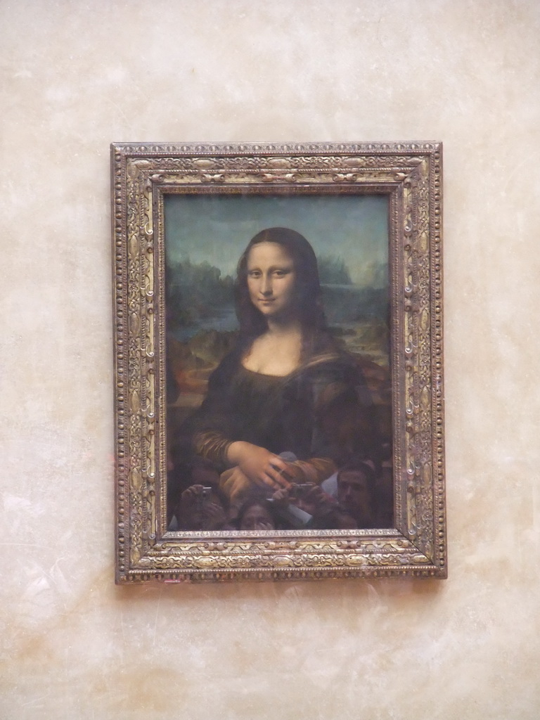 Painting `Mona Lisa` by Leonardo da Vinci, on the First Floor of the Denon Wing of the Louvre Museum