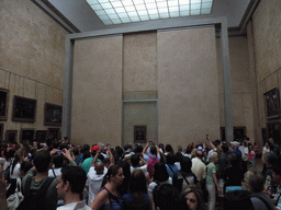 Painting `Mona Lisa` by Leonardo da Vinci, on the First Floor of the Denon Wing of the Louvre Museum