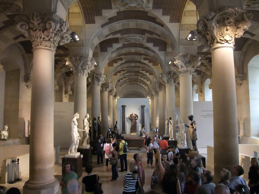 Statues in the Salle du Manège room on the Ground Floor of the Denon Wing of the Louvre Museum