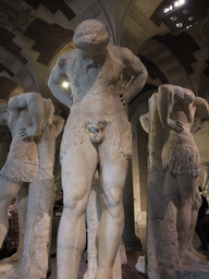 Statues `Satyres de Atlante` in the Salle du Manège room on the Ground Floor of the Denon Wing of the Louvre Museum